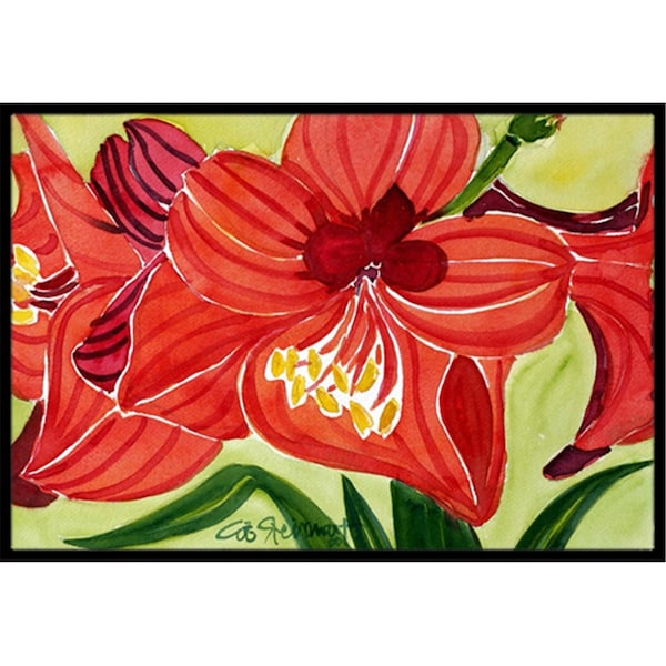 Carolines Treasures 24 x 36 in. Flower - Amaryllis Indoor Or Outdoor Mat CA78055 - main